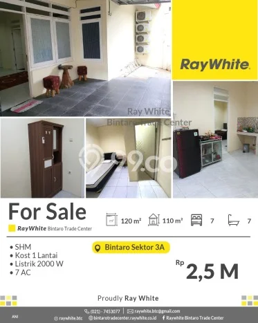 Unit Kost Dijual di Bintaro dengan 17 Kamar Area Strategis Unit Kost Dijual di Bintaro dengan 17 Kamar Area Strategis