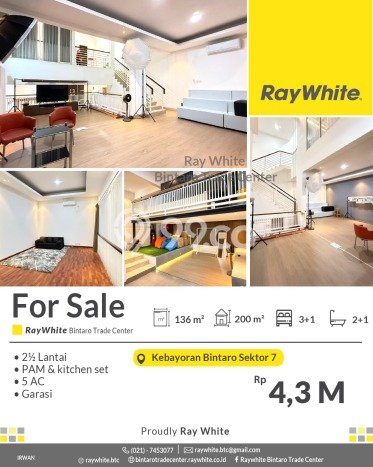 Hunian Mewah LB 200m2 Siap Huni Desain Elegan di Bintaro, Tangerang Selatan Hunian Mewah LB 200m2 Siap Huni Desain Elegan di Bintaro, Tangerang Selatan
