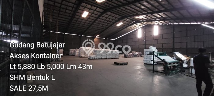 Gudang Dijual di Batujajar LT 5880m2, LB 5000m2 untuk Investasi Gudang Dijual di Batujajar LT 5880m2, LB 5000m2 untuk Investasi