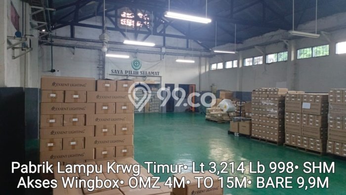 Pabrik di Karawang Timur, Luas 998m², Area Komersial, Posisi Strategis Pabrik di Karawang Timur, Luas 998m², Area Komersial, Posisi Strategis
