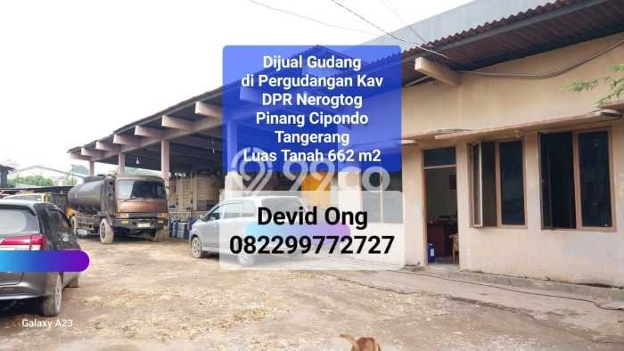 Dijual Gudang Strategis di Tangerang Kota, Luas 662m², Jalan Utama, Kawasan Komersial Dijual Gudang Strategis di Tangerang Kota, Luas 662m², Jalan Utama, Kawasan Komersial