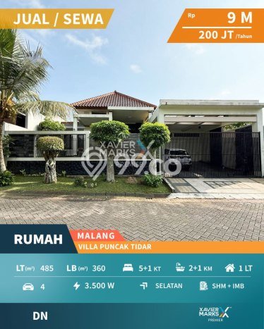 Dijual Rumah Luas Elegan Dengan View Eksklusif di Villa Puncak Tidar, Malang Dijual Rumah Luas Elegan Dengan View Eksklusif di Villa Puncak Tidar, Malang