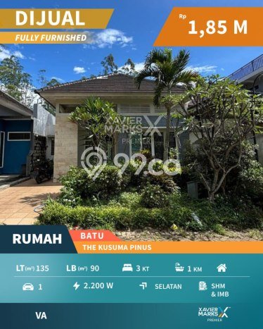 Hunian Cantik Modern Lb 90m2 di Batu, Batu Hunian Cantik Modern Lb 90m2 di Batu, Batu