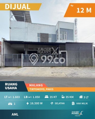 Komersial Dijual di Pakis LT 1603m2, LB 1850m2 untuk Investasi Komersial Dijual di Pakis LT 1603m2, LB 1850m2 untuk Investasi