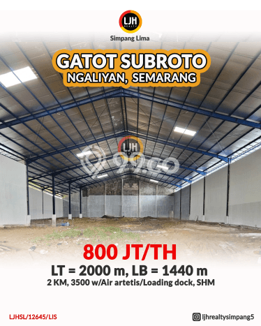 Gudang disewakan lokasi strategis Ngaliyan Semarang 1440m2 Gudang disewakan lokasi strategis Ngaliyan Semarang 1440m2