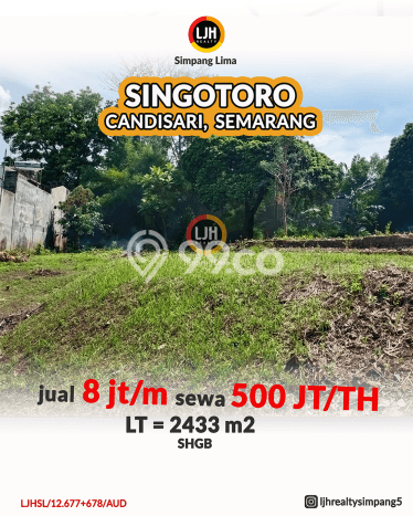 Tanah Siap Pakai Disewakan di Candisari, Semarang, Luas 2433m2 Tanah Siap Pakai Disewakan di Candisari, Semarang, Luas 2433m2