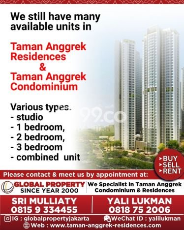 Hunian Apartemen 2 KT 1 KM di Grogol Petamburan, Jakarta Barat Dijual Cepat Hunian Apartemen 2 KT 1 KM di Grogol Petamburan, Jakarta Barat Dijual Cepat