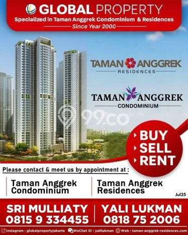 Hunian Apartemen 2 KT 1 KM di Grogol Petamburan, Jakarta Barat Dijual Cepat Hunian Apartemen 2 KT 1 KM di Grogol Petamburan, Jakarta Barat Dijual Cepat