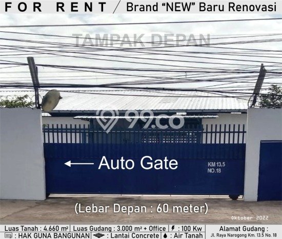 Gudang Exclusive 3000m2 Lengkap Kantor Parkir luas Jl Raya Narogong Bekasi Gudang Exclusive 3000m2 Lengkap Kantor Parkir luas Jl Raya Narogong Bekasi