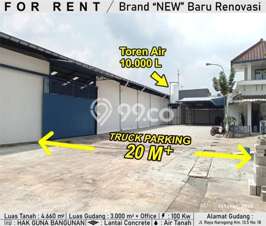 Gudang Exclusive 3000m2 Lengkap Kantor Parkir luas Jl Raya Narogong Bekasi Gudang Exclusive 3000m2 Lengkap Kantor Parkir luas Jl Raya Narogong Bekasi