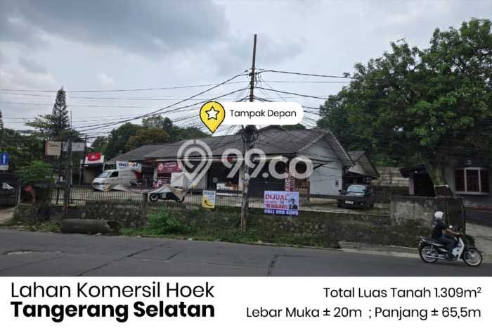 Dijual Tanah di Tangerang, Luas 1309m2 - Dijual Tanah di Tangerang, Luas 1309m2 -