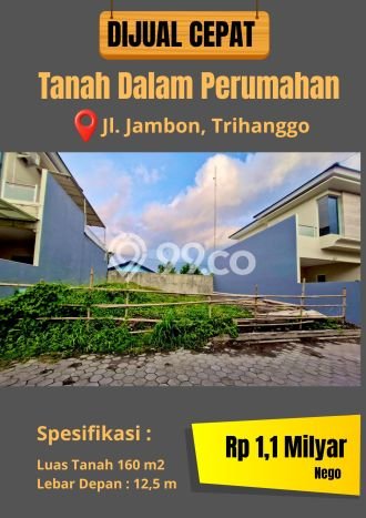 Kavling Tanah di Gamping Dijual Luas 160m2 Legalitas - Kavling Tanah di Gamping Dijual Luas 160m2 Legalitas -