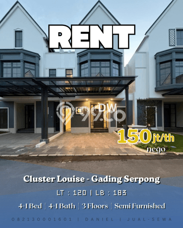 Rumah Kontrakan Tangerang LT 120m2 LB 183m2 Area Gading Serpong Rumah Kontrakan Tangerang LT 120m2 LB 183m2 Area Gading Serpong