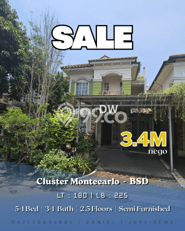 For Sale! Luxury House LT 180m2 Desain Elegan di BSD The Green For Sale! Luxury House LT 180m2 Desain Elegan di BSD The Green