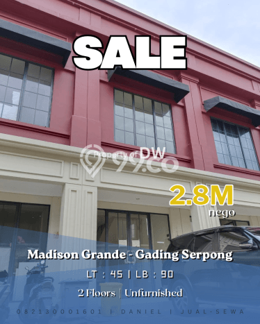 Dijual! Ruko di Gading Serpong Tangerang LT 45m2 / LB 90m2 Kawasan Strategis Dijual! Ruko di Gading Serpong Tangerang LT 45m2 / LB 90m2 Kawasan Strategis