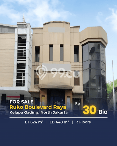 Ruko Dijual di Kelapa Gading LT 770m2, LB 760m2 untuk Investasi Ruko Dijual di Kelapa Gading LT 770m2, LB 760m2 untuk Investasi