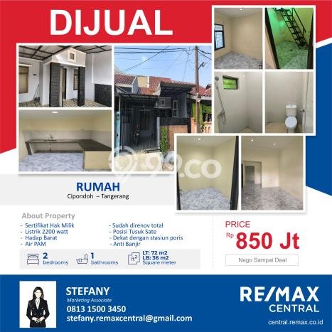 Dijual Cepat Rumah Favorit Siap Huni LB 36m2 di Cipondoh, Tangerang Dijual Cepat Rumah Favorit Siap Huni LB 36m2 di Cipondoh, Tangerang