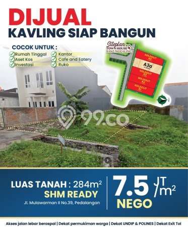 Tanah Kavling di Tembalang Dijual dengan Luas 284m2 Tanah Kavling di Tembalang Dijual dengan Luas 284m2