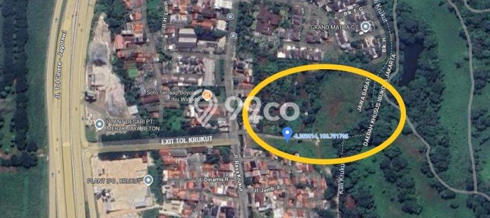 Untuk Dijual Tanah 14597m2 di Krukut, Depok Untuk Dijual Tanah 14597m2 di Krukut, Depok