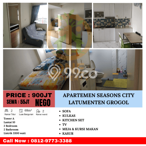 Sewa Apartemen Terjangkau 2 KT di Grogol Jakarta Barat Sewa Apartemen Terjangkau 2 KT di Grogol Jakarta Barat