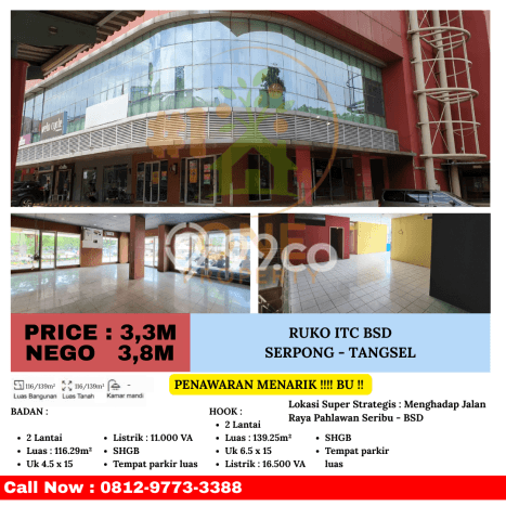 Lokasi Strategis! Dijual Ruko Bisnis di BSD, Tangerang Selatan Kondisi Baik Lokasi Strategis! Dijual Ruko Bisnis di BSD, Tangerang Selatan Kondisi Baik