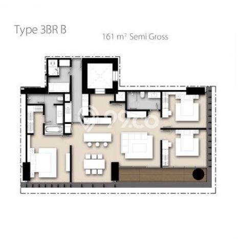 Apartemen Kawasan Alam Sutera, Tangerang, 3 KT, Luas 144m² Apartemen Kawasan Alam Sutera, Tangerang, 3 KT, Luas 144m²