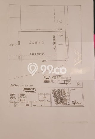 Tanah di BSD, Tangerang Selatan Luas 308m2 Dijual Segera Tanah di BSD, Tangerang Selatan Luas 308m2 Dijual Segera