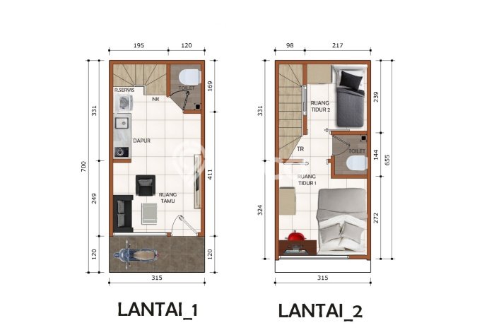 Rumah Modern 2 Kamar LT 22m2 di Utan Kayu Rumah Modern 2 Kamar LT 22m2 di Utan Kayu
