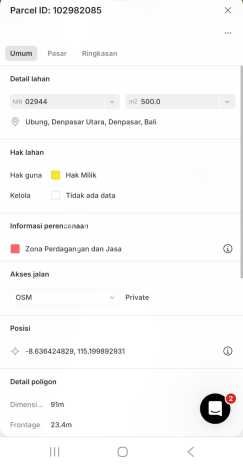 Untuk Dijual Tanah di Denpasar, Luas 500m2 SHM Untuk Dijual Tanah di Denpasar, Luas 500m2 SHM