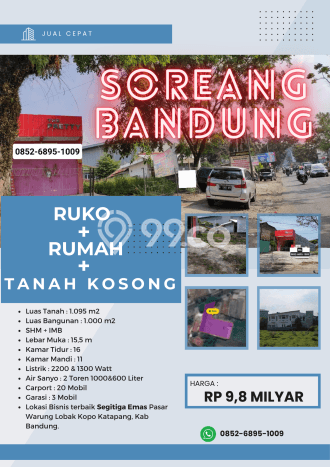 HARGA TERBAIK! Rumah Premium area Katapang, Luas 1095m² Bangunan 1000m² HARGA TERBAIK! Rumah Premium area Katapang, Luas 1095m² Bangunan 1000m²