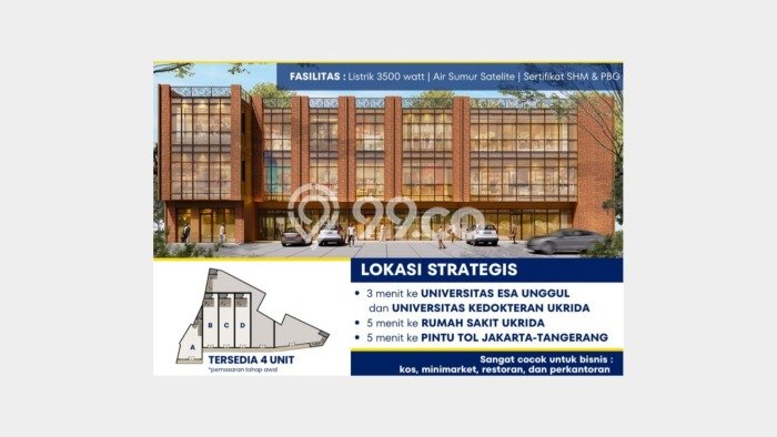 Ruko Area Premium Kawasan , Luas 118m2m², Akses Utama Ruko Area Premium Kawasan , Luas 118m2m², Akses Utama