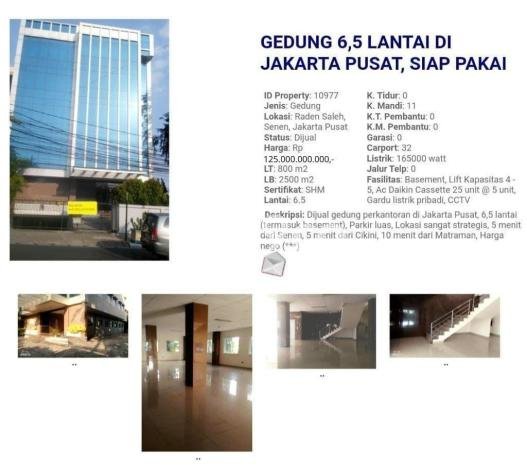 Unit Kantor Dijual di Jakarta Pusat LT 800m2 & LB 2500m2 Unit Kantor Dijual di Jakarta Pusat LT 800m2 & LB 2500m2