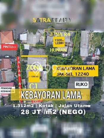 Tanah Area Berkembang di Kebayoran Lama, Luas 1312m2m², Cocok untuk Bisnis Tanah Area Berkembang di Kebayoran Lama, Luas 1312m2m², Cocok untuk Bisnis