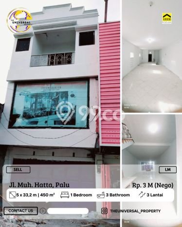Ruko Dijual di Palu Selatan LT 166m2, LB 450m2 untuk Investasi Ruko Dijual di Palu Selatan LT 166m2, LB 450m2 untuk Investasi