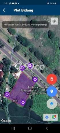 Tanah Strategis Dijual di Lombok Badung 2919m2 Tanah Strategis Dijual di Lombok Badung 2919m2