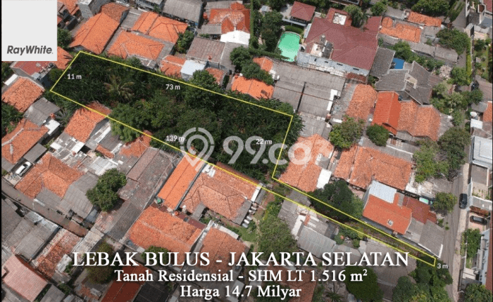 Untuk Dijual Tanah di Jakarta Selatan, Luas 1516m2 SHM Untuk Dijual Tanah di Jakarta Selatan, Luas 1516m2 SHM