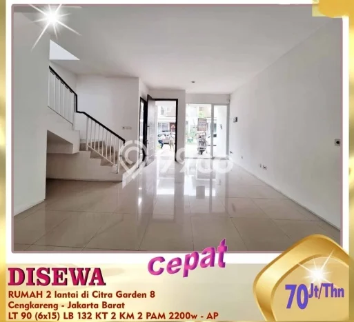 Rumah sewa siap pakai 2 KT di Citra Garden, Jakarta Barat Rumah sewa siap pakai 2 KT di Citra Garden, Jakarta Barat