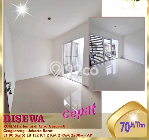 Rumah sewa siap pakai 2 KT di Citra Garden, Jakarta Barat Rumah sewa siap pakai 2 KT di Citra Garden, Jakarta Barat