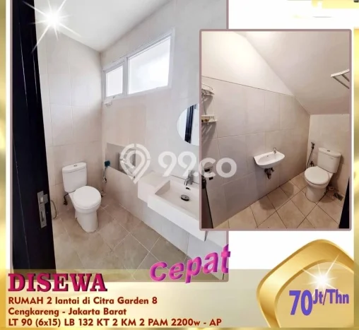 Rumah sewa siap pakai 2 KT di Citra Garden, Jakarta Barat Rumah sewa siap pakai 2 KT di Citra Garden, Jakarta Barat