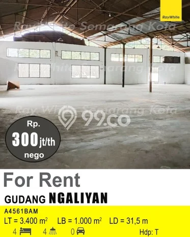 Gudang Disewakan Kawasan Semarang Barat, Luas 1000m², Lingkungan Bisnis Gudang Disewakan Kawasan Semarang Barat, Luas 1000m², Lingkungan Bisnis