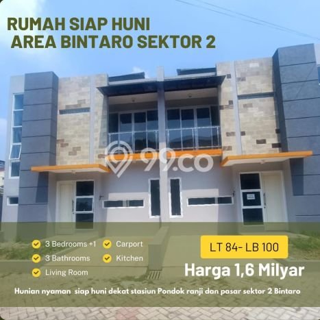 Rumah Baru Cluster Ready Huni Di Bintaro Sektor 2.dkt Stasiun Krl Rumah Baru Cluster Ready Huni Di Bintaro Sektor 2.dkt Stasiun Krl