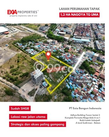 Kavling Tanah untuk Dijual di Nagoya, Batam, Luas 12221m2 Kavling Tanah untuk Dijual di Nagoya, Batam, Luas 12221m2