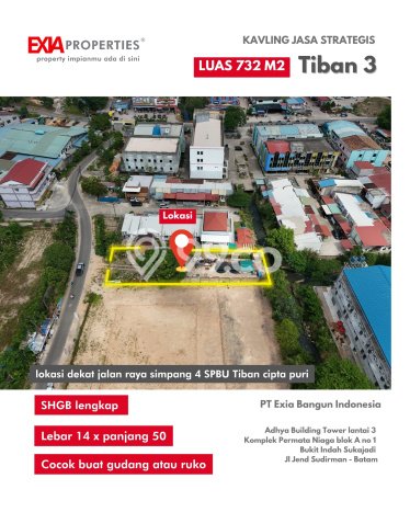 Kavling Tanah untuk Dijual di Tiban, Batam, Luas 732m2 Kavling Tanah untuk Dijual di Tiban, Batam, Luas 732m2