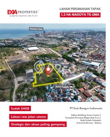 Kavling Tanah untuk Dijual di Nagoya, Batam, Luas 12221m2 Kavling Tanah untuk Dijual di Nagoya, Batam, Luas 12221m2