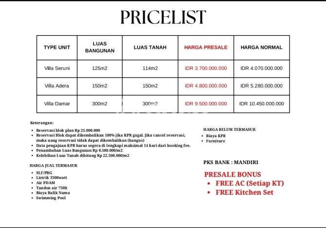 FOR SALE! Vila di , Luas 114m2m², Lokasi Premium FOR SALE! Vila di , Luas 114m2m², Lokasi Premium