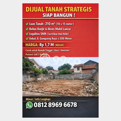Kavling Tanah untuk Dijual di Kalisari, Jakarta Timur, Luas 210m2 Kavling Tanah untuk Dijual di Kalisari, Jakarta Timur, Luas 210m2