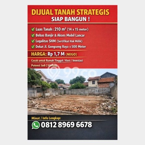 Kavling Tanah untuk Dijual di Kalisari, Jakarta Timur, Luas 210m2 Kavling Tanah untuk Dijual di Kalisari, Jakarta Timur, Luas 210m2