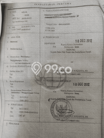 Dijual Tanah Lokasi Jimbaran, Badung Seluas 246m2 Dijual Tanah Lokasi Jimbaran, Badung Seluas 246m2