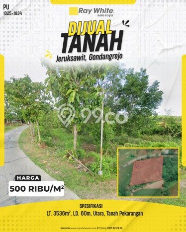 Tanah Strategis Kawasan Gondangrejo, Luas 3536m2m², Akses Gondangrejo, Karanganyar, Karanganyar Tanah Strategis Kawasan Gondangrejo, Luas 3536m2m², Akses Gondangrejo, Karanganyar, Karanganyar
