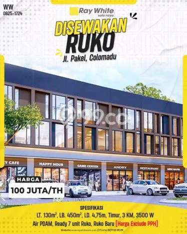 Unit Ruko disewakan di Colomadu Karanganyar dengan LT 130m2 / LB 450m2 Unit Ruko disewakan di Colomadu Karanganyar dengan LT 130m2 / LB 450m2